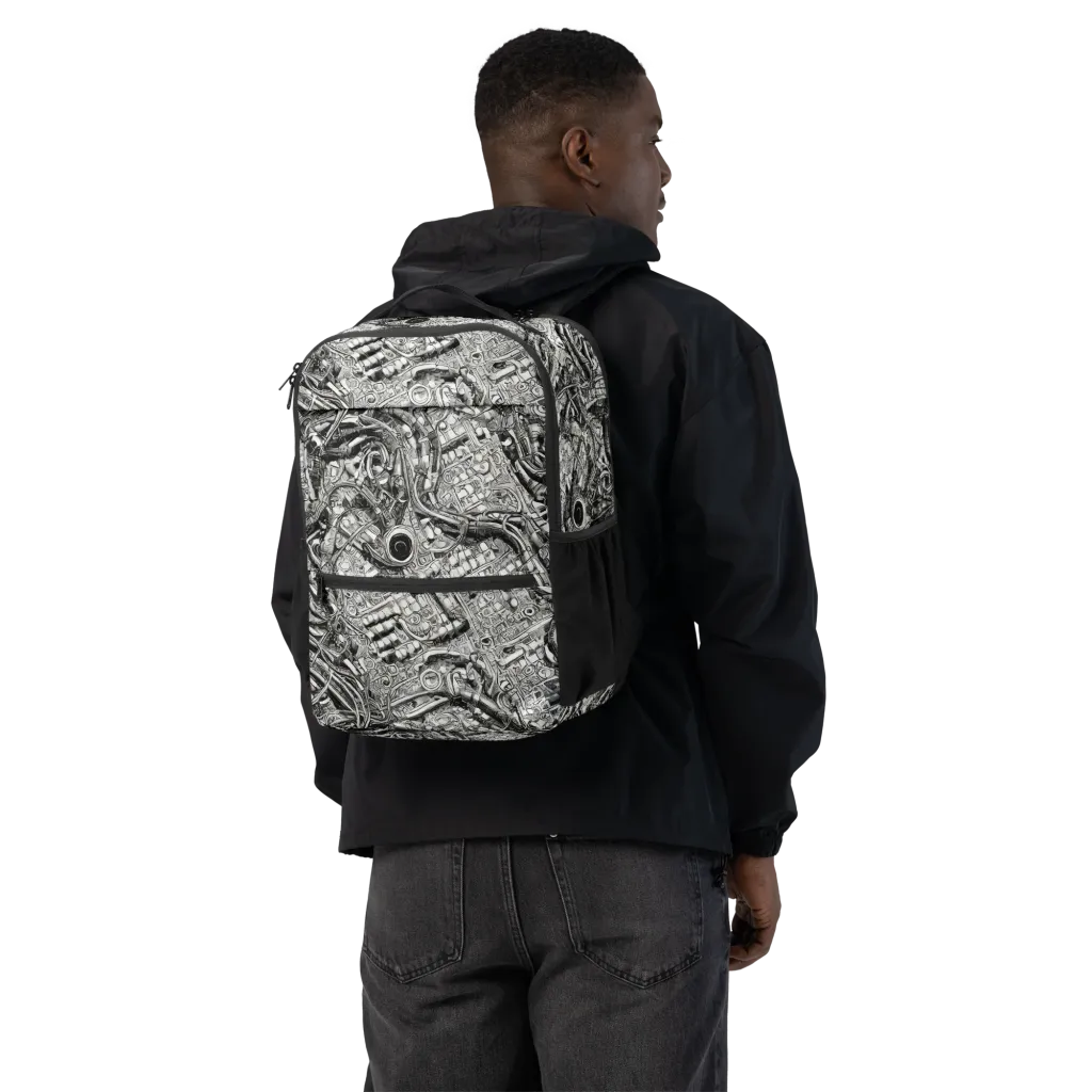 Chrome Labyrinth on Utility Backpack — Back