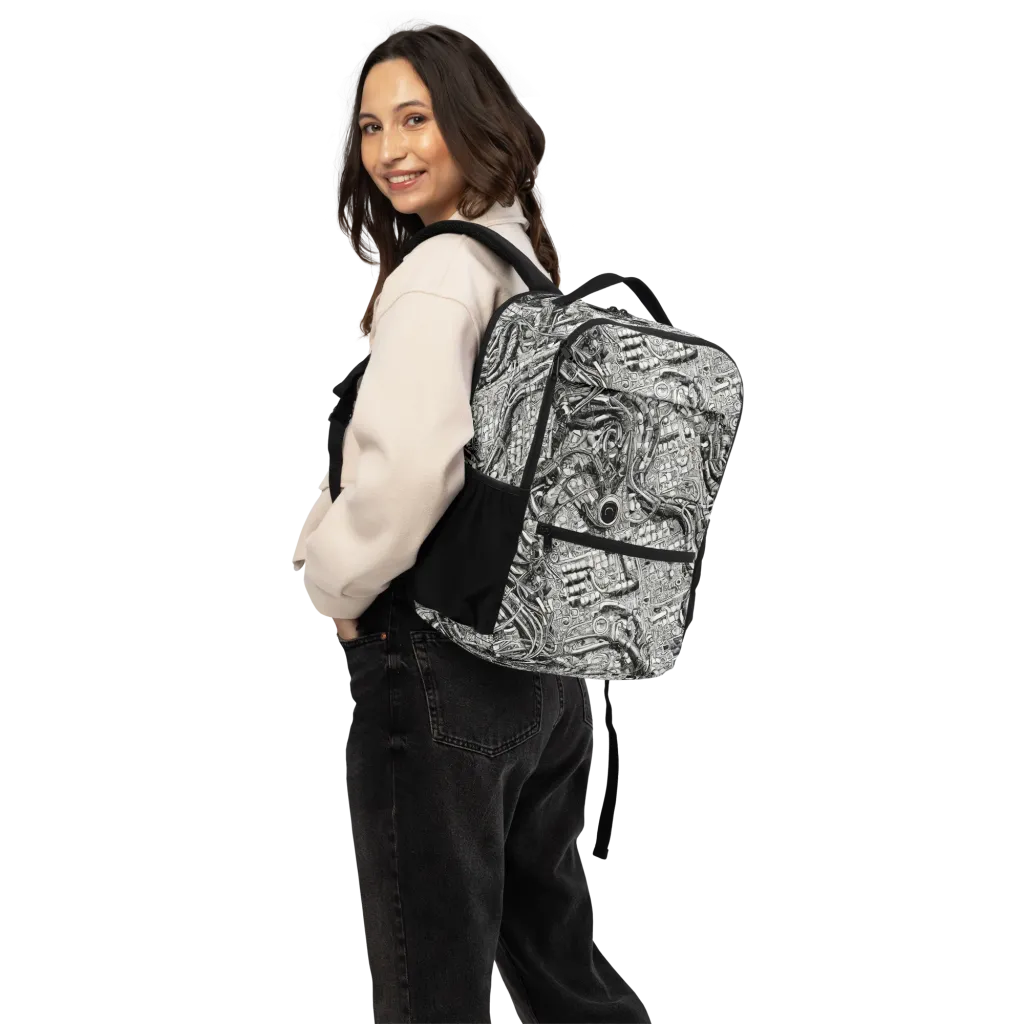 Chrome Labyrinth on Utility Backpack — Top print