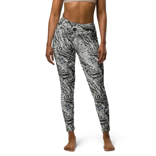 Chrome Labyrinth on a Yoga Leggings