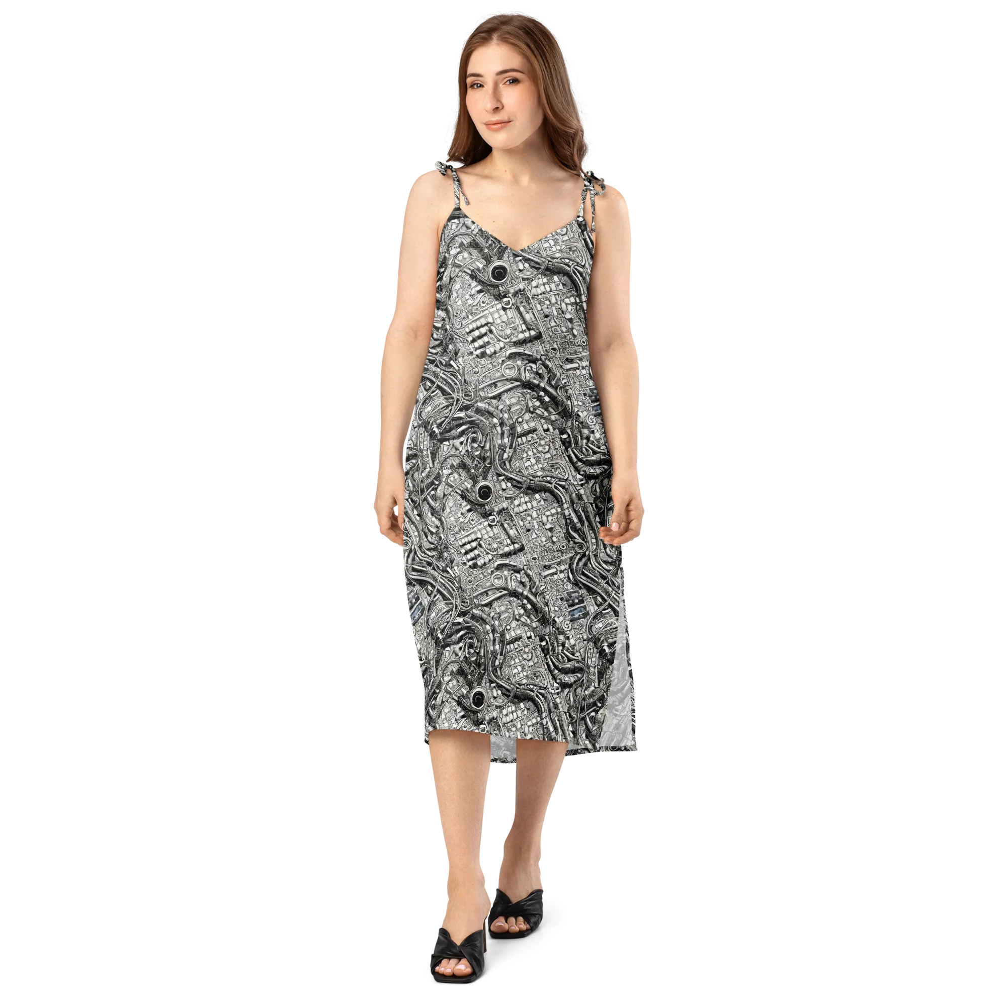Chrome Labyrinth on Slip Dress — Front
