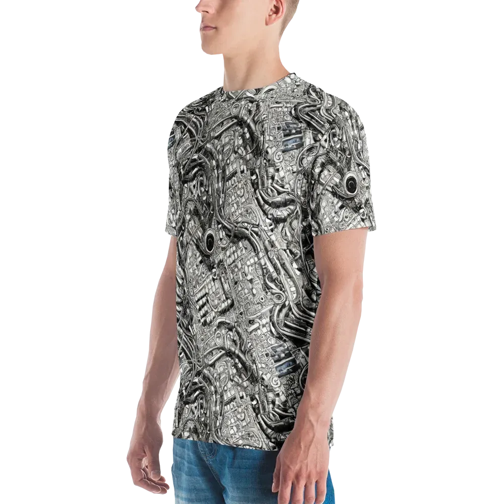 Chrome Labyrinth on Men's Crew Neck T-Shirt — Left