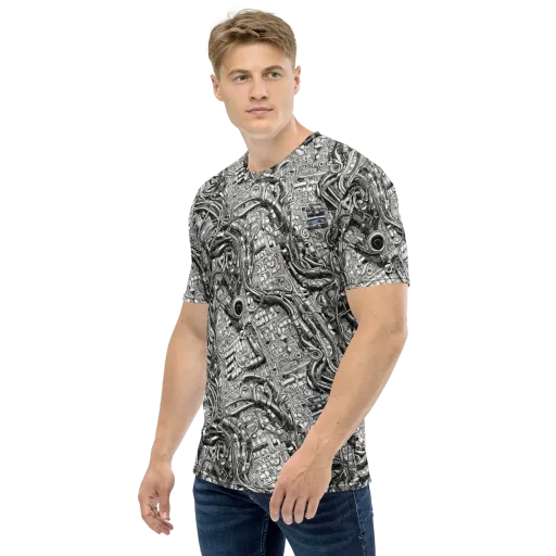 Chrome Labyrinth on a Men's Crew Neck T-Shirt