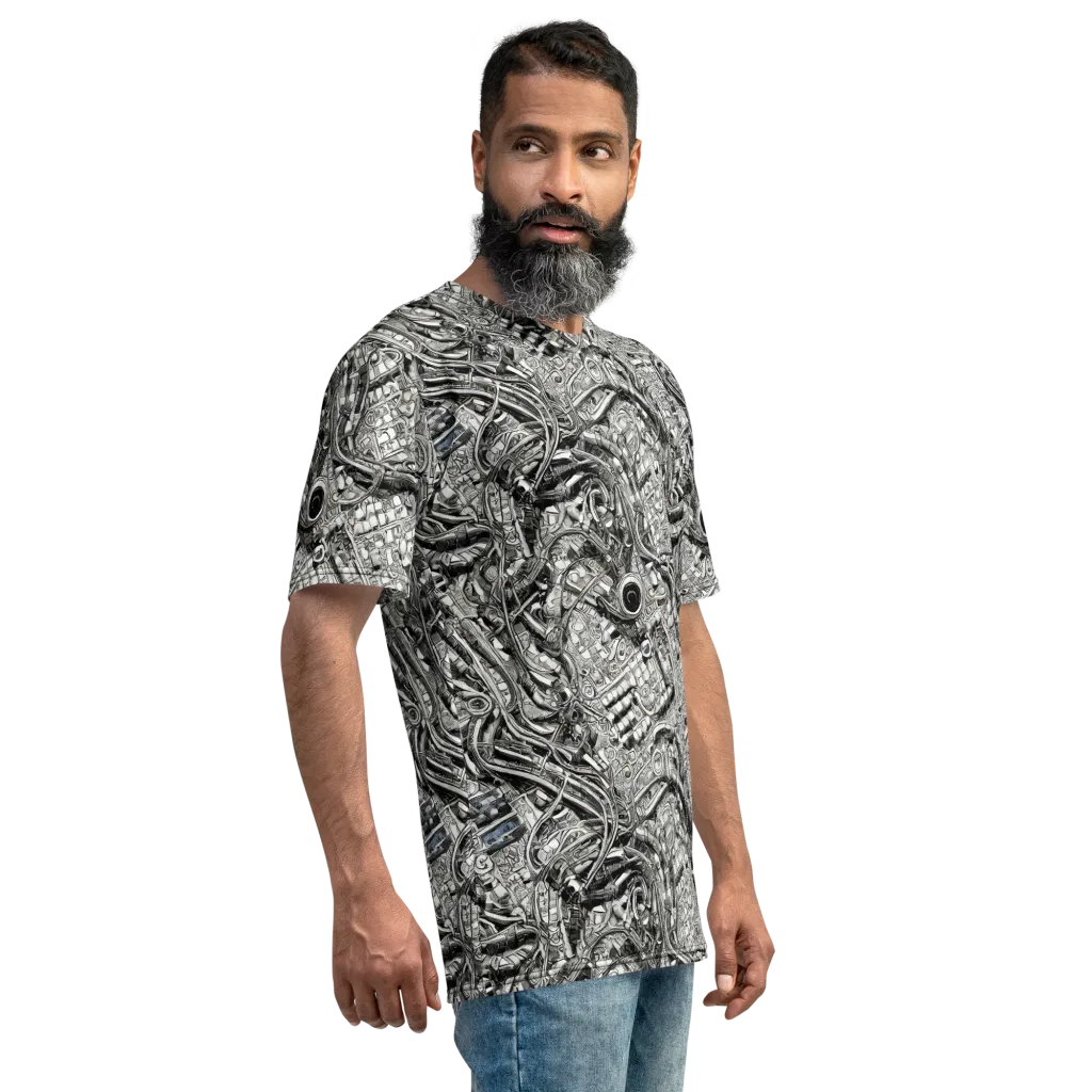 Chrome Labyrinth on Men's Crew Neck T-Shirt — Right sleeve