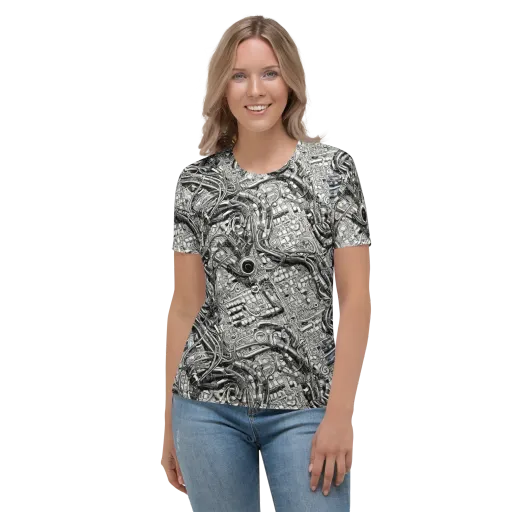 Chrome Labyrinth on a Women's Crew Neck T-Shirt