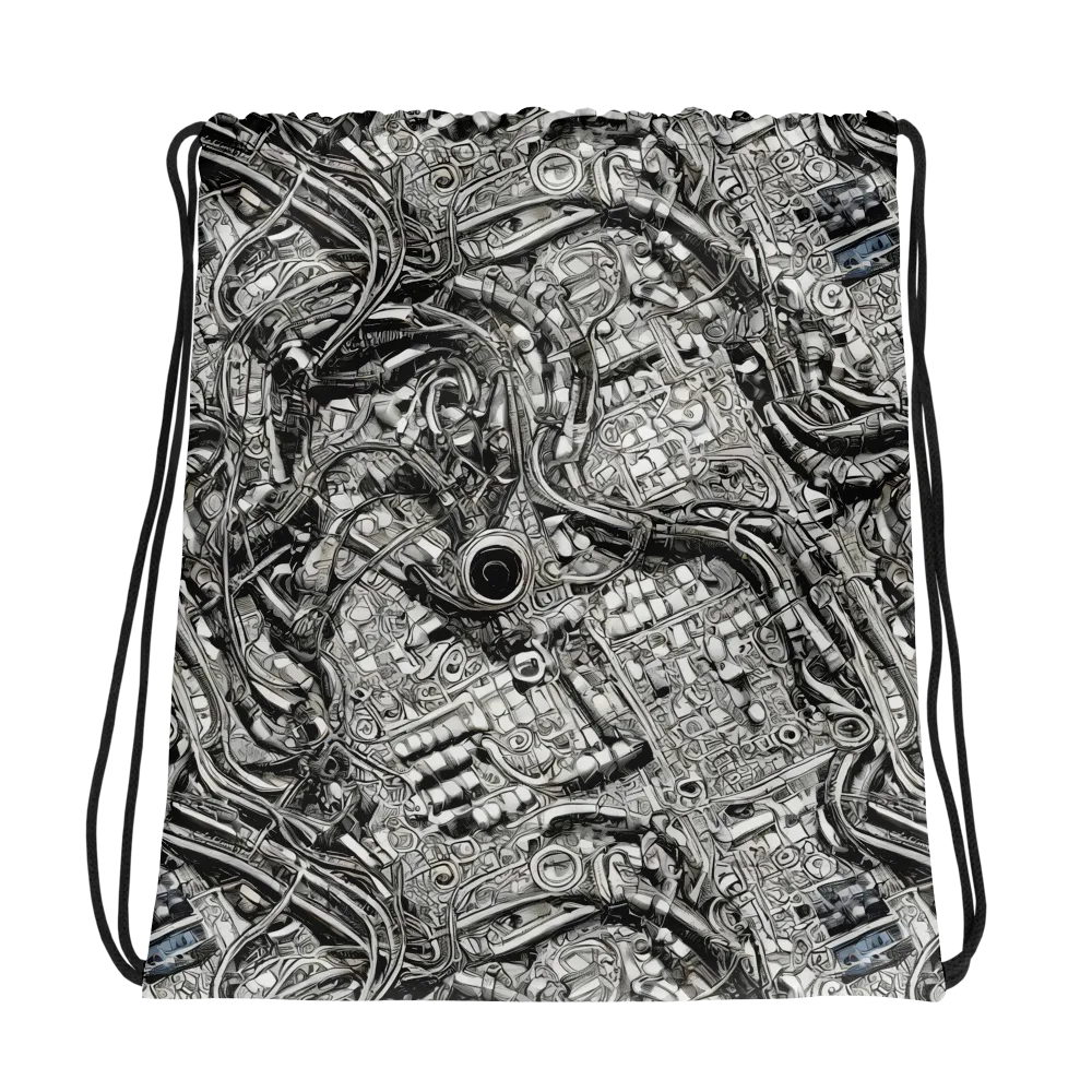 Chrome Labyrinth on Drawstring Bag — Mockup