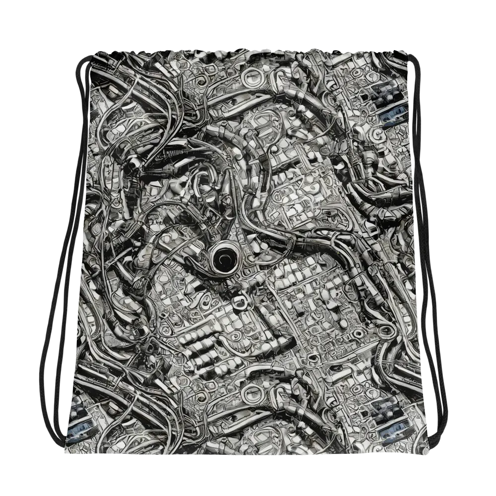 Chrome Labyrinth on Drawstring Bag — Mockup