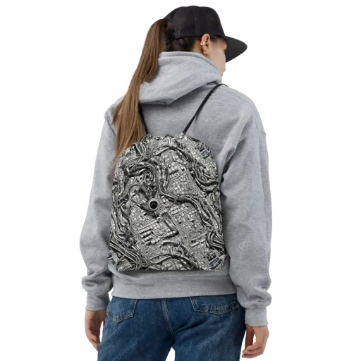 Chrome Labyrinth on a Drawstring Bag
