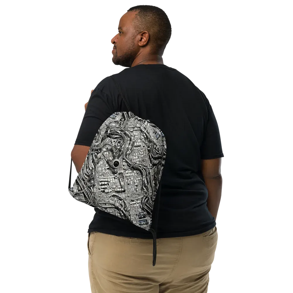 Chrome Labyrinth on Drawstring Bag — Print file