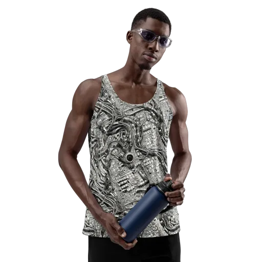 Chrome Labyrinth on a Men's Tank Top