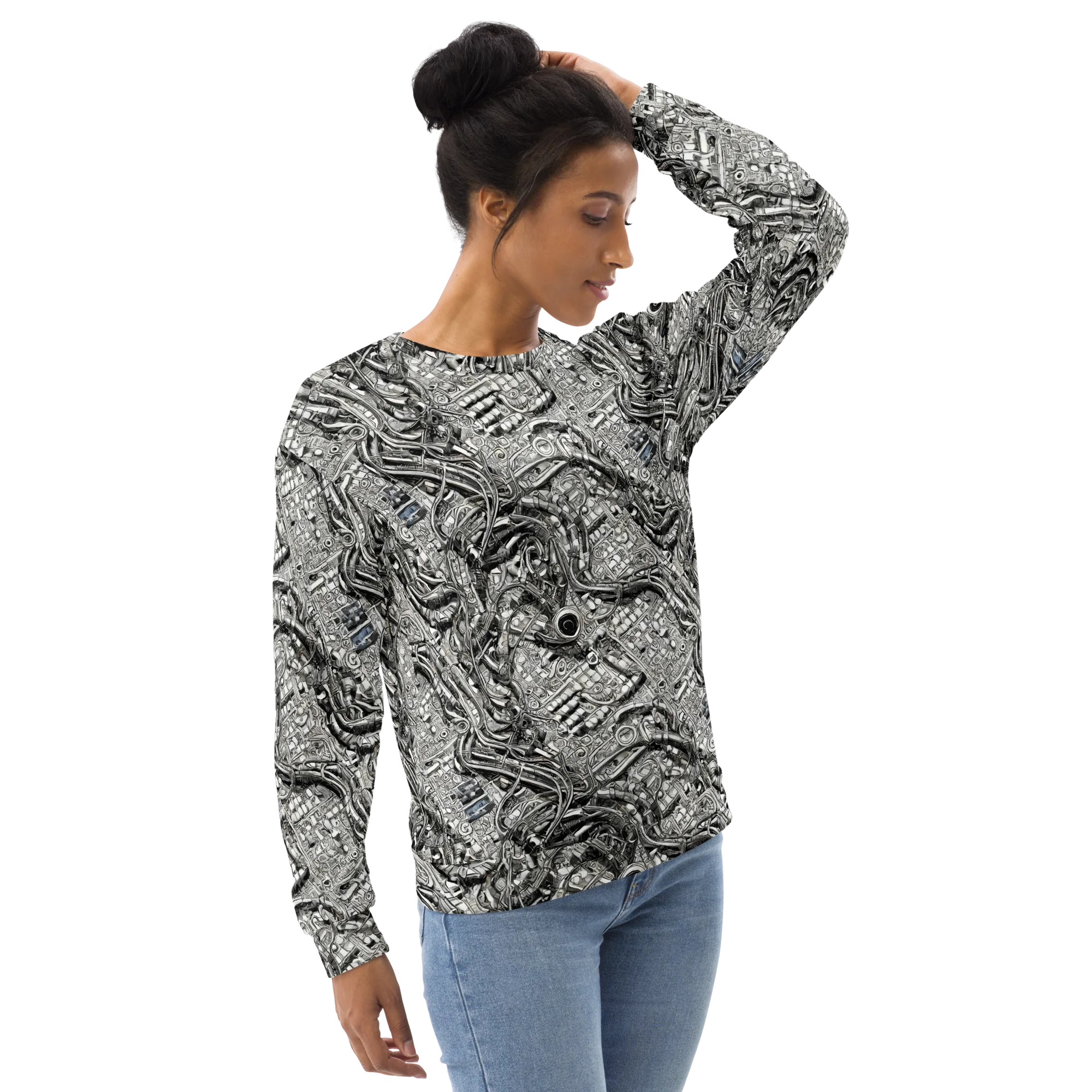 Chrome Labyrinth on Sweatshirt — Right sleeve