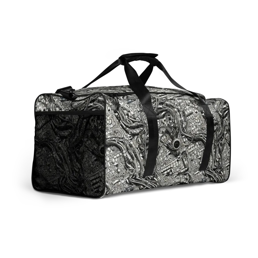 Chrome Labyrinth on Duffle Bag — Front print