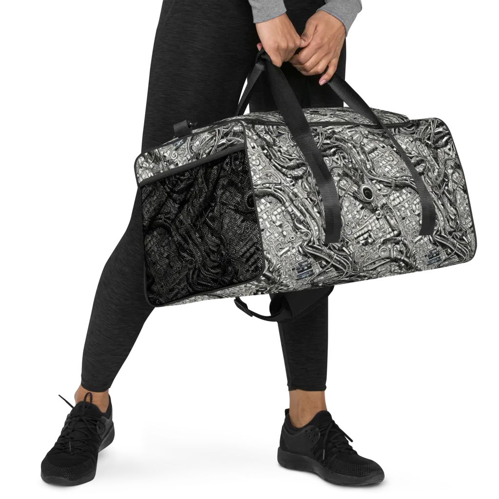 Chrome Labyrinth on Duffle Bag — Right Front