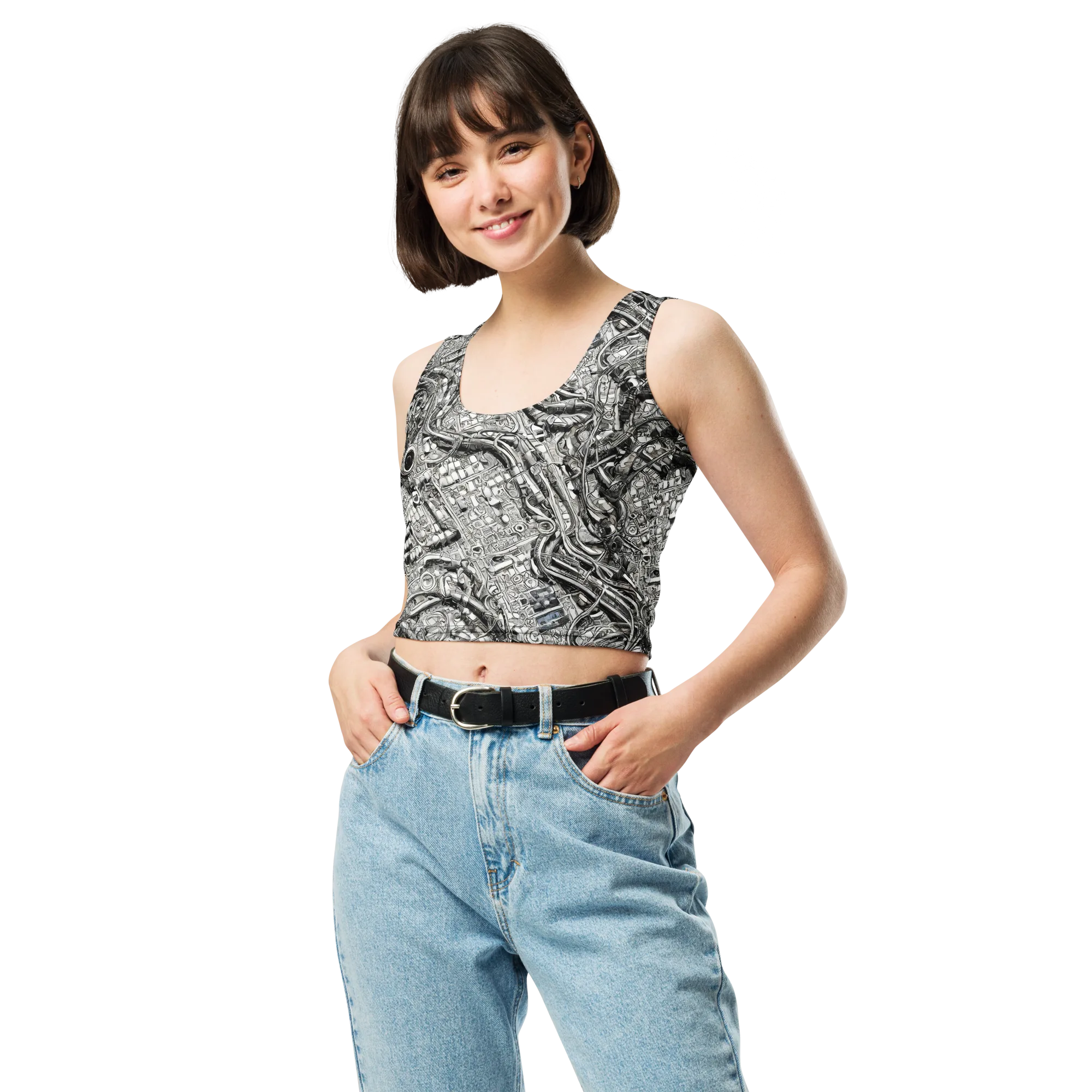 Chrome Labyrinth on Crop Top — Print file