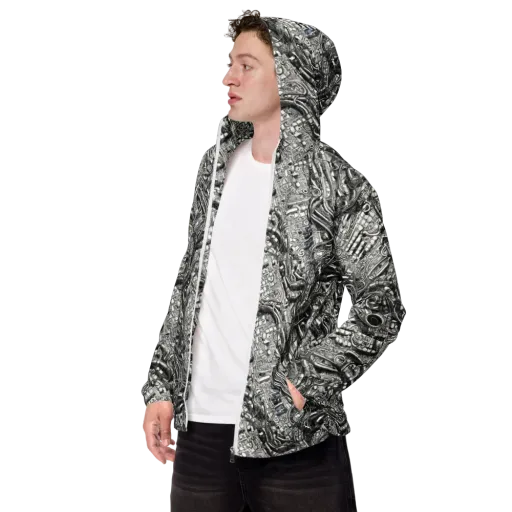 Chrome Labyrinth on a Men's Windbreaker