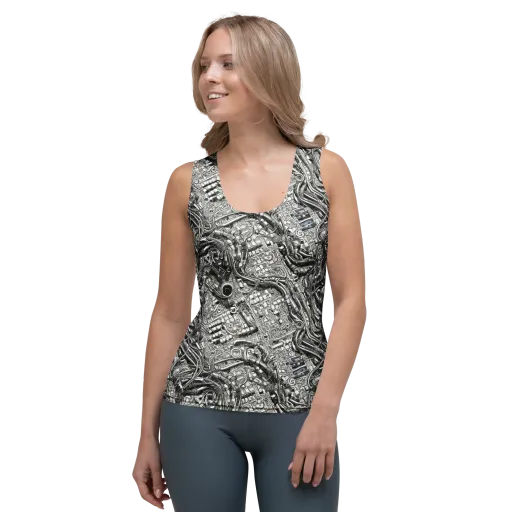 Chrome Labyrinth on a Women's Tank Top
