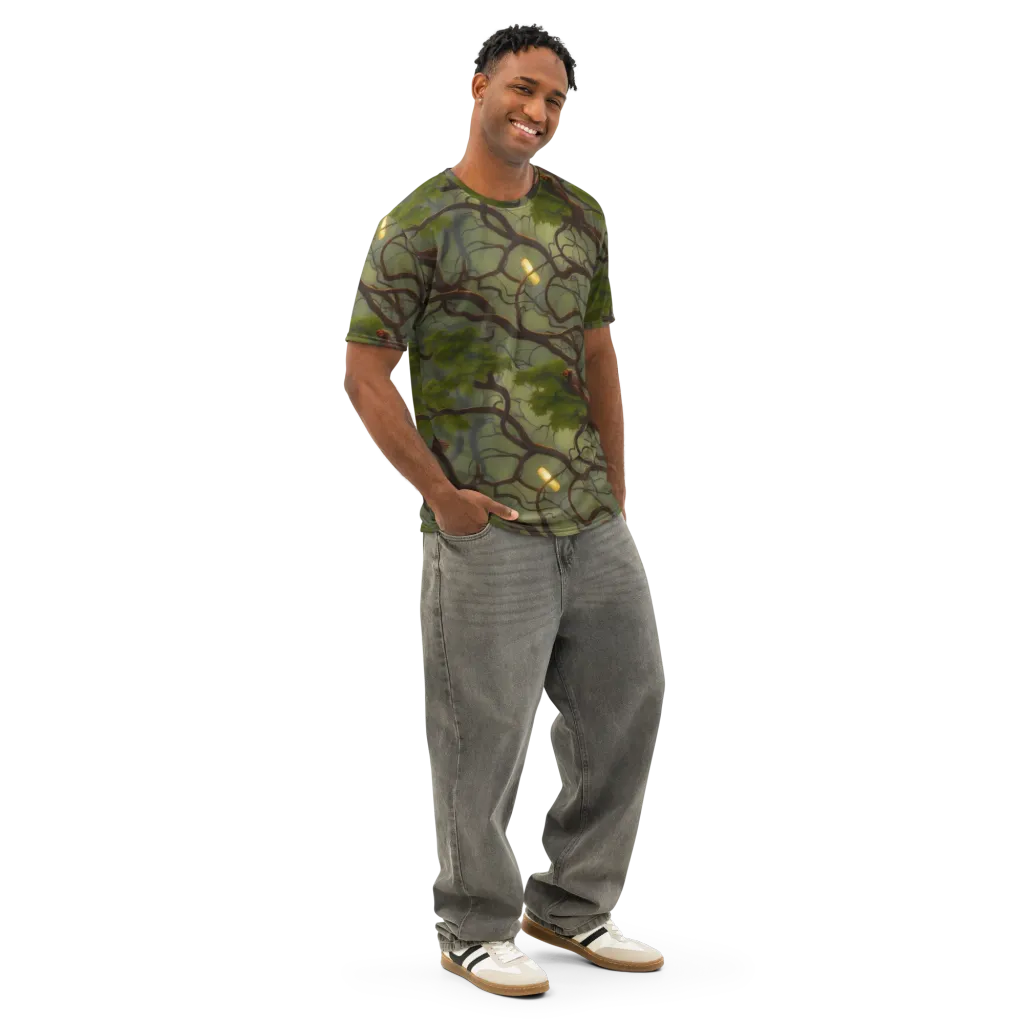 Mosslight Canopy on Men's Cotton Crew Neck T-Shirt — Right Front