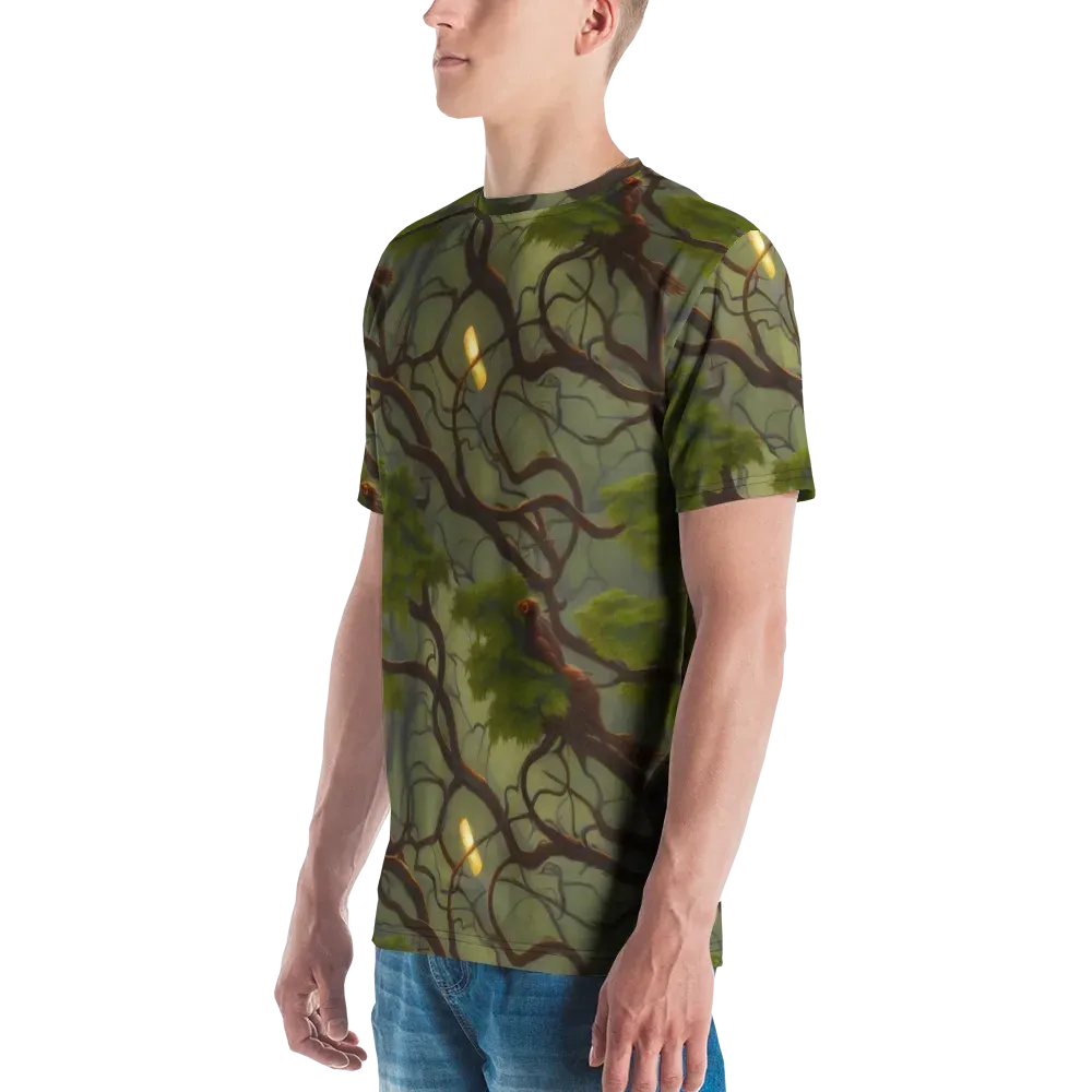Mosslight Canopy on Men's Crew Neck T-Shirt — Left