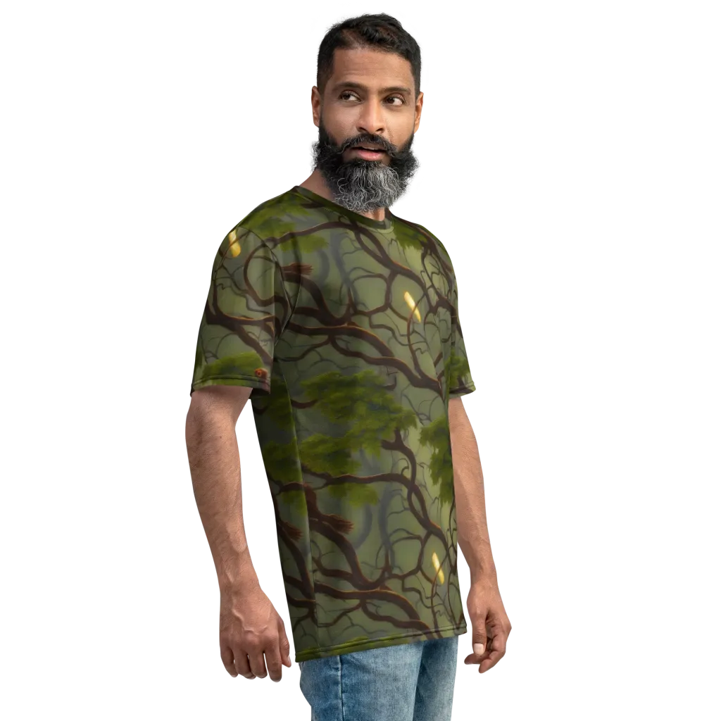 Mosslight Canopy on Men's Crew Neck T-Shirt — Right sleeve