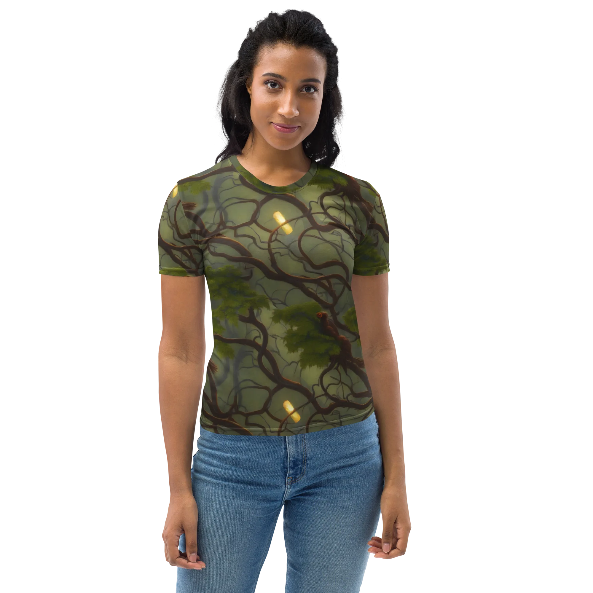 Mosslight Canopy on Women's Crew Neck T-Shirt — Print file