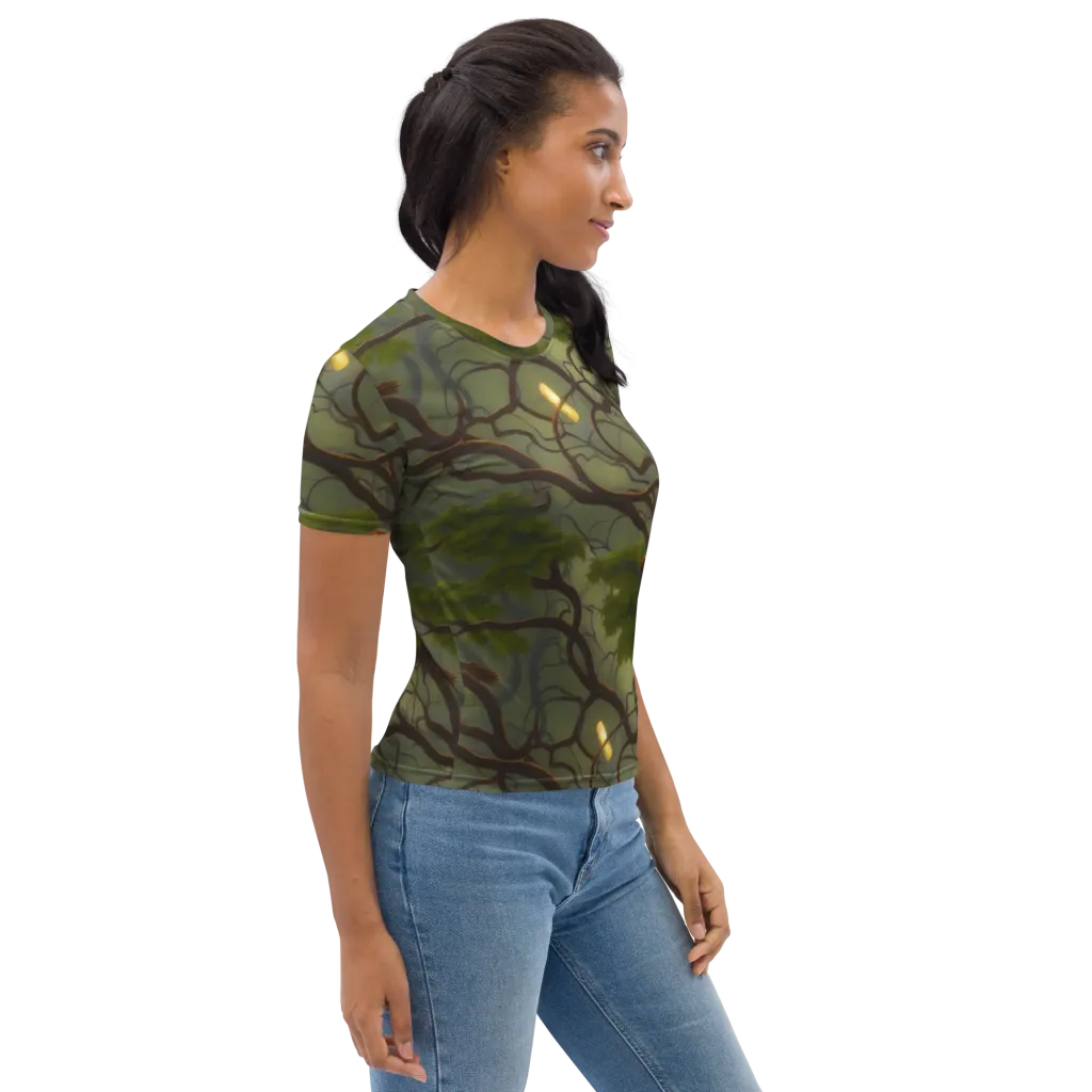 Mosslight Canopy on Women's Crew Neck T-Shirt — Right sleeve
