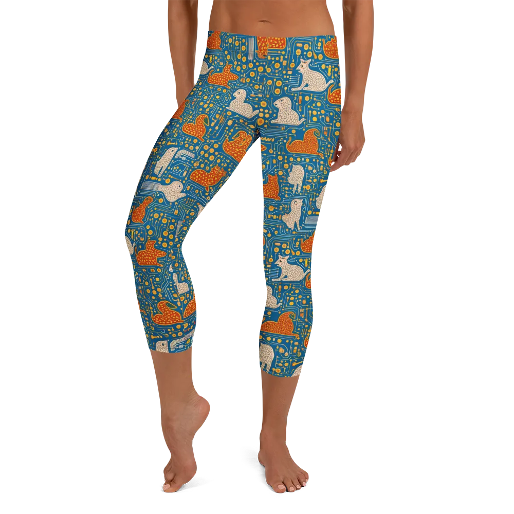 Copper Circuit Warren on Capri Leggings — Front