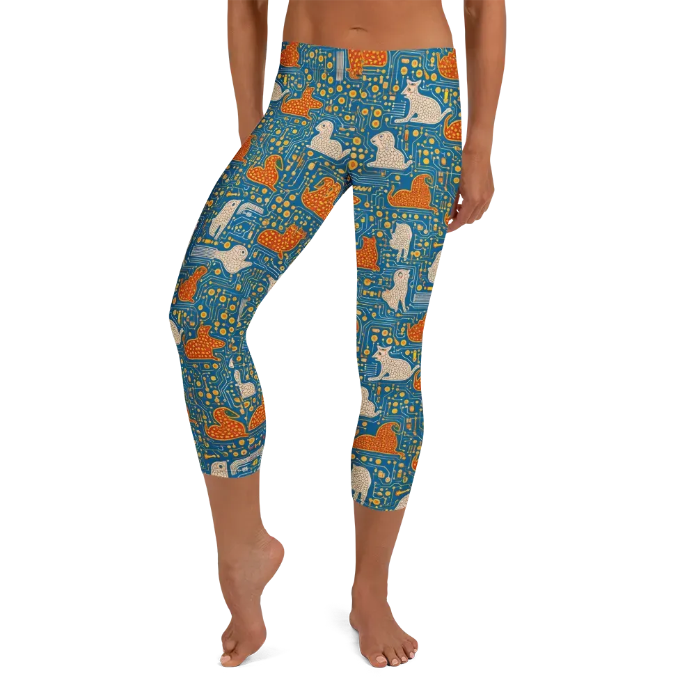 Copper Circuit Warren on Capri Leggings — Front