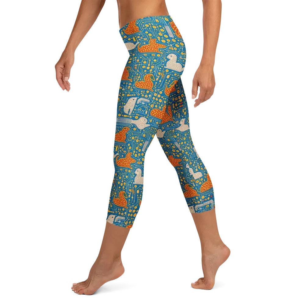 Copper Circuit Warren on Capri Leggings — Left
