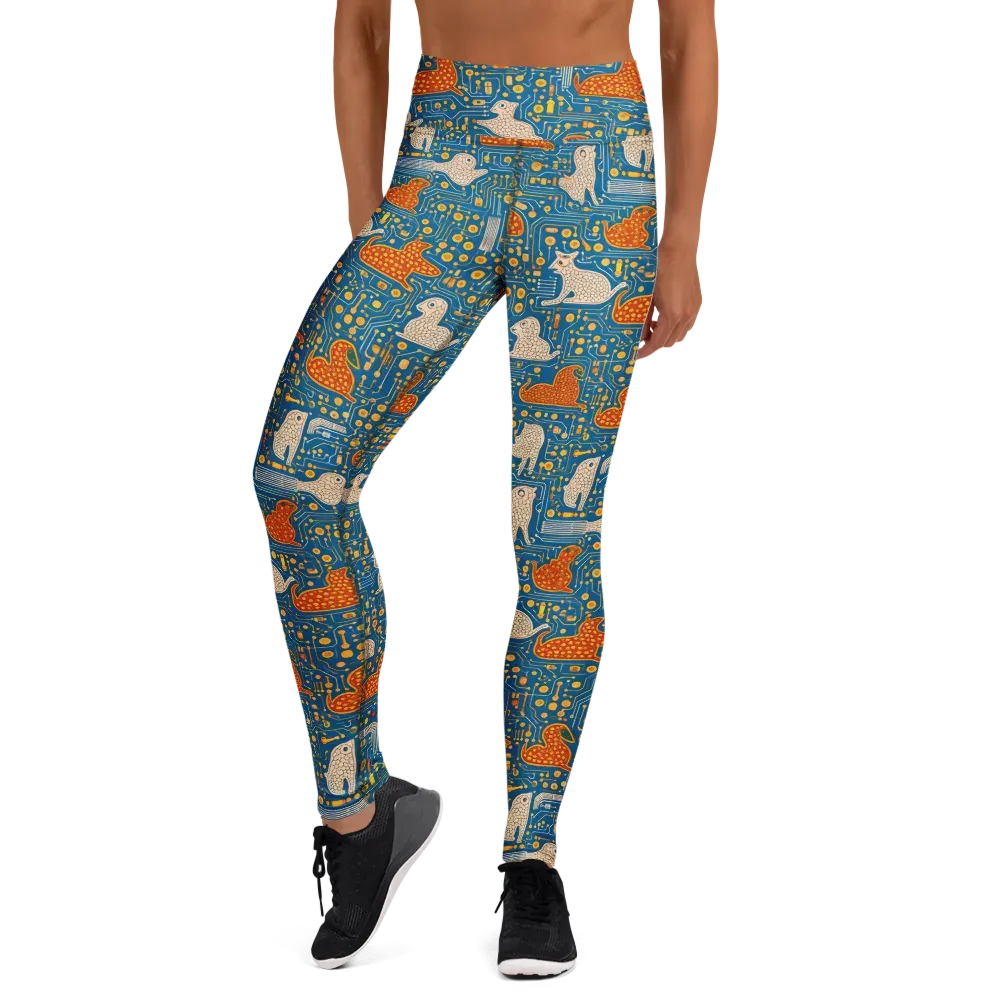 Copper Circuit Warren on Yoga Leggings — Front