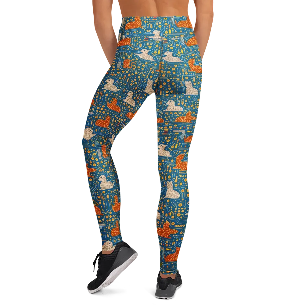 Copper Circuit Warren on Yoga Leggings — Back