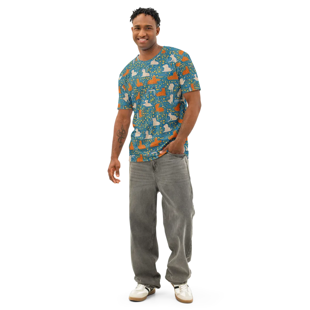 Copper Circuit Warren on Men's Cotton Crew Neck T-Shirt — Front