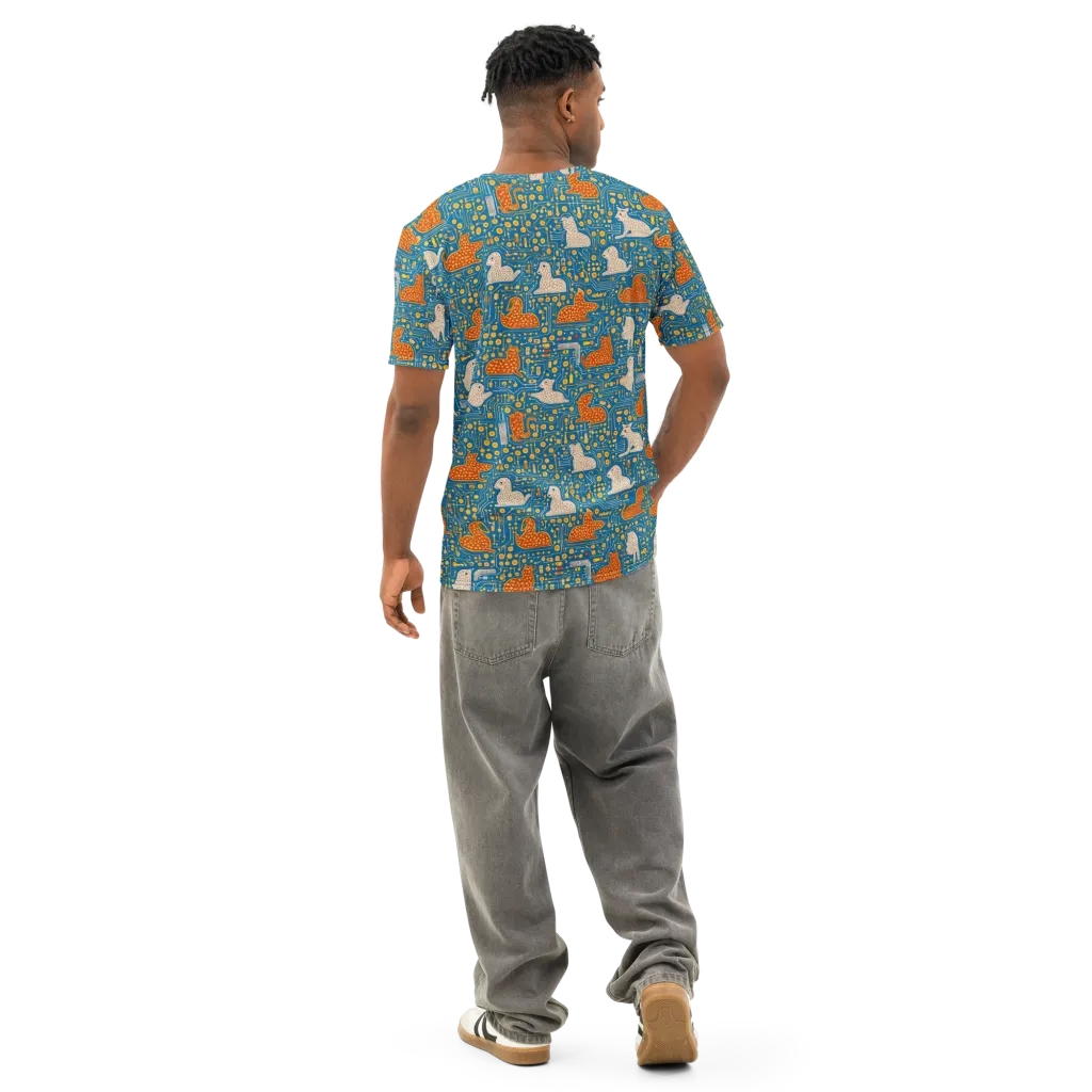 Copper Circuit Warren on Men's Cotton Crew Neck T-Shirt — Back