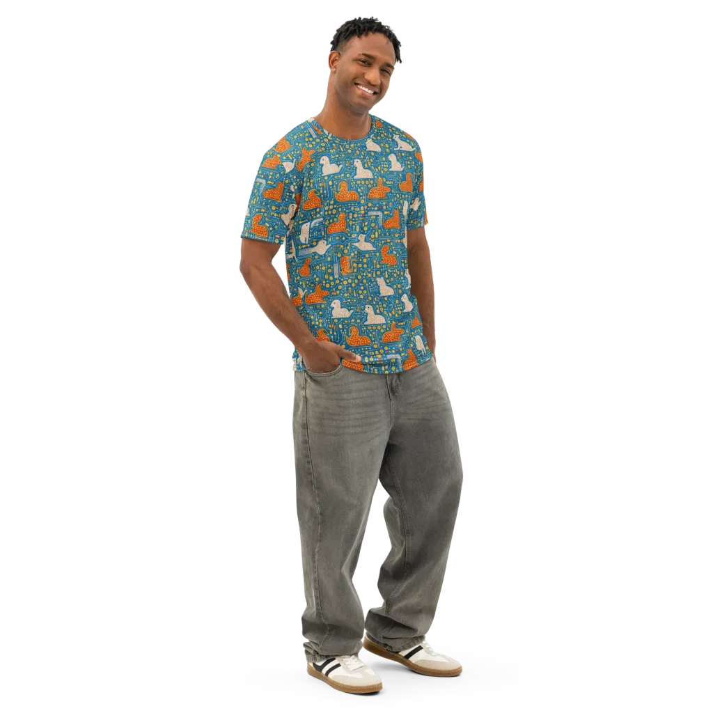 Copper Circuit Warren on Men's Cotton Crew Neck T-Shirt — Right Front