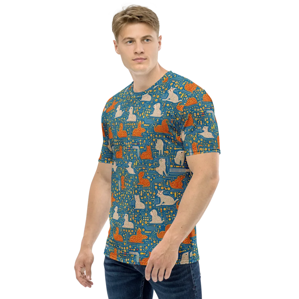 Copper Circuit Warren on Men's Crew Neck T-Shirt — Left sleeve