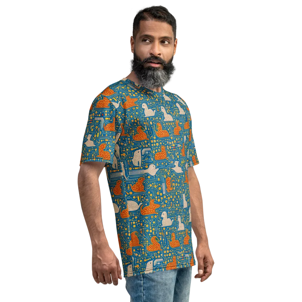 Copper Circuit Warren on Men's Crew Neck T-Shirt — Right sleeve