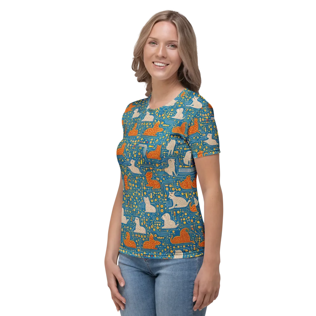 Copper Circuit Warren on Women's Crew Neck T-Shirt — Left sleeve