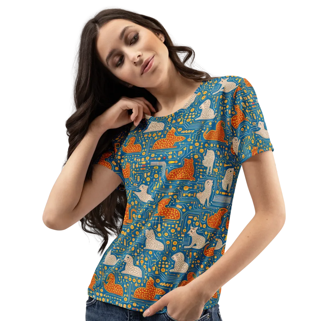 Copper Circuit Warren on Women's Crew Neck T-Shirt — Print file