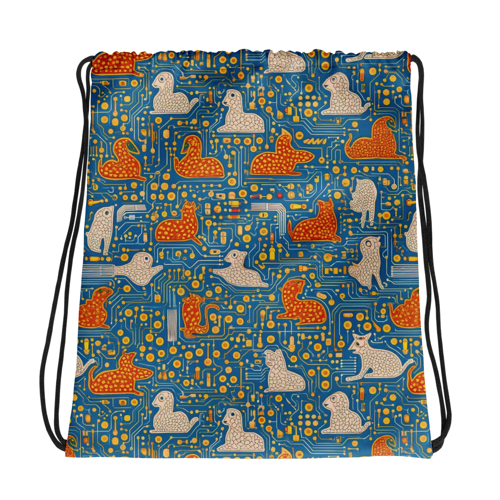 Copper Circuit Warren on Drawstring Bag — Mockup