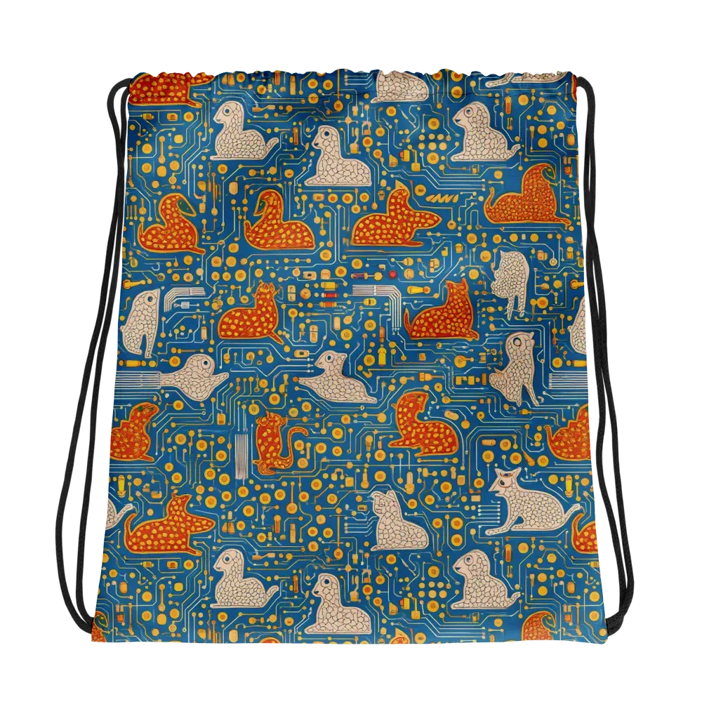 Copper Circuit Warren on Drawstring Bag — Mockup