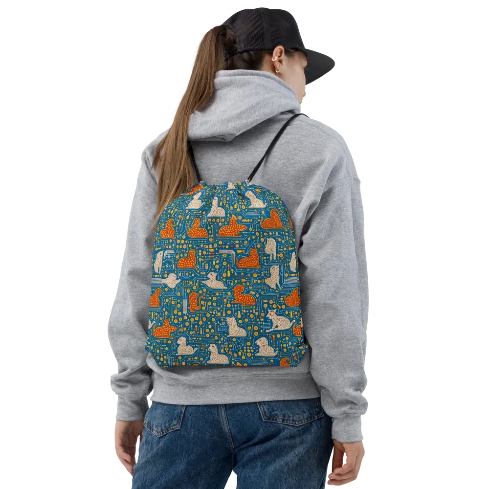 Copper Circuit Warren on Drawstring Bag — Front