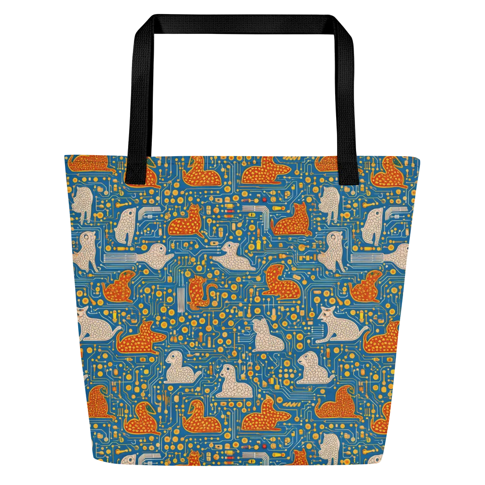Copper Circuit Warren on Large Tote Bag W/ Pocket — Front