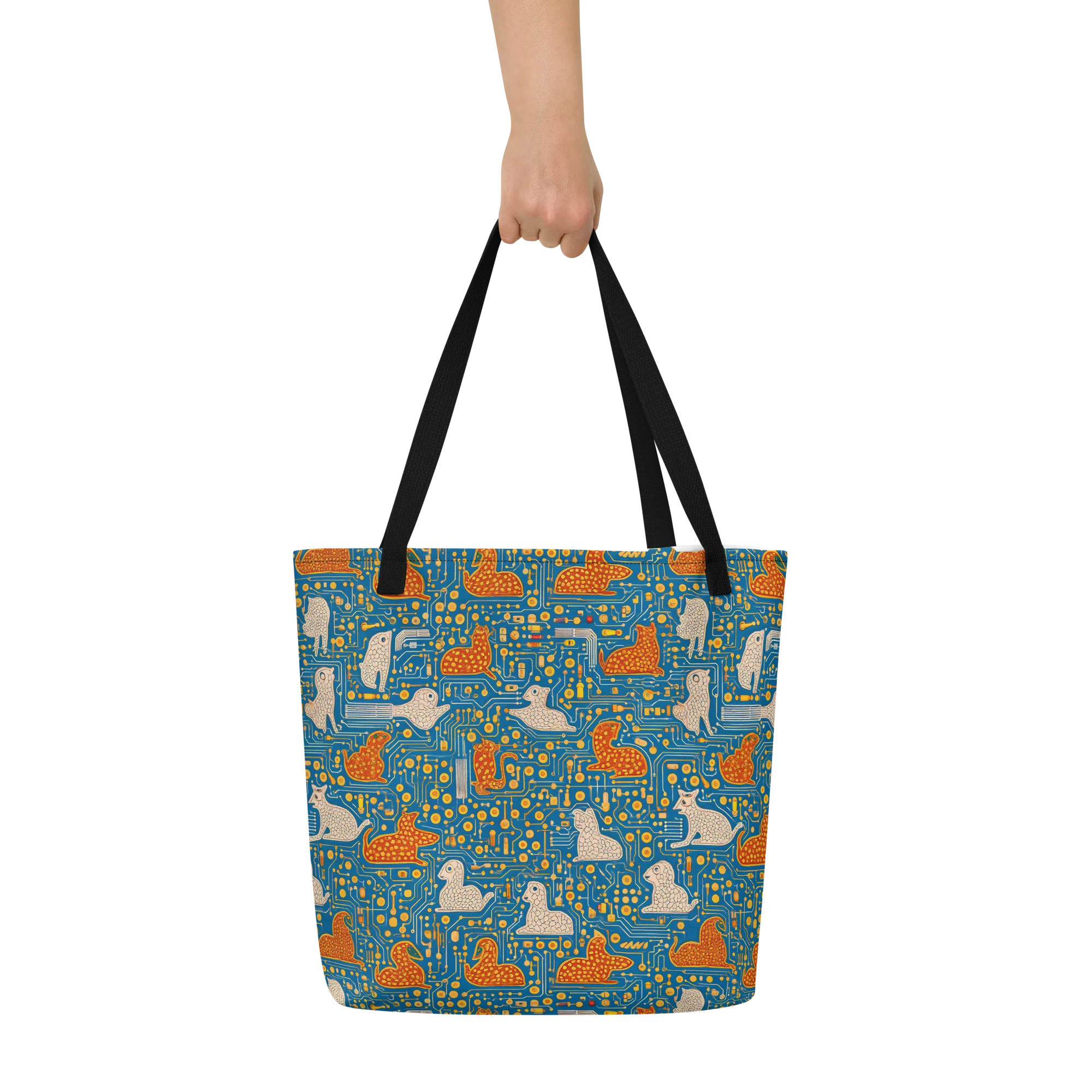Copper Circuit Warren on Large Tote Bag W/ Pocket — Print file