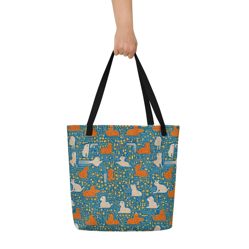 Copper Circuit Warren on Large Tote Bag W/ Pocket — Print file