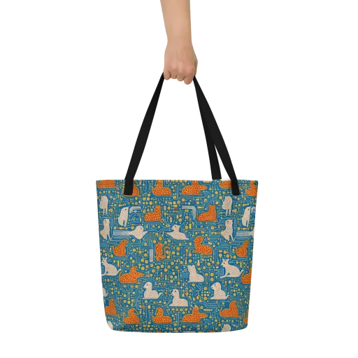 Copper Circuit Warren on a Large Tote Bag W/ Pocket