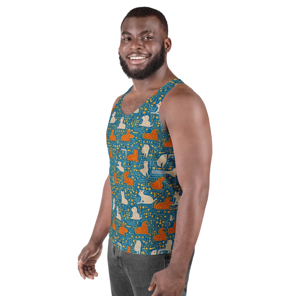 Copper Circuit Warren on Men's Tank Top — Left Front