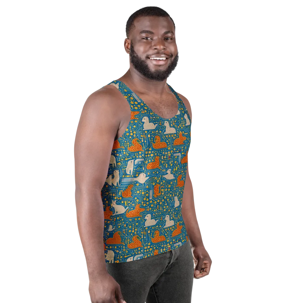 Copper Circuit Warren on Men's Tank Top — Right Front