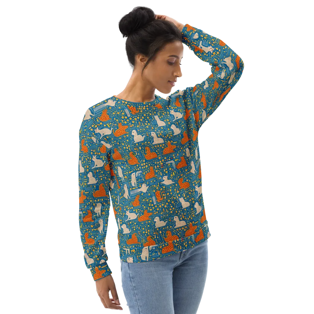 Copper Circuit Warren on Sweatshirt — Right sleeve