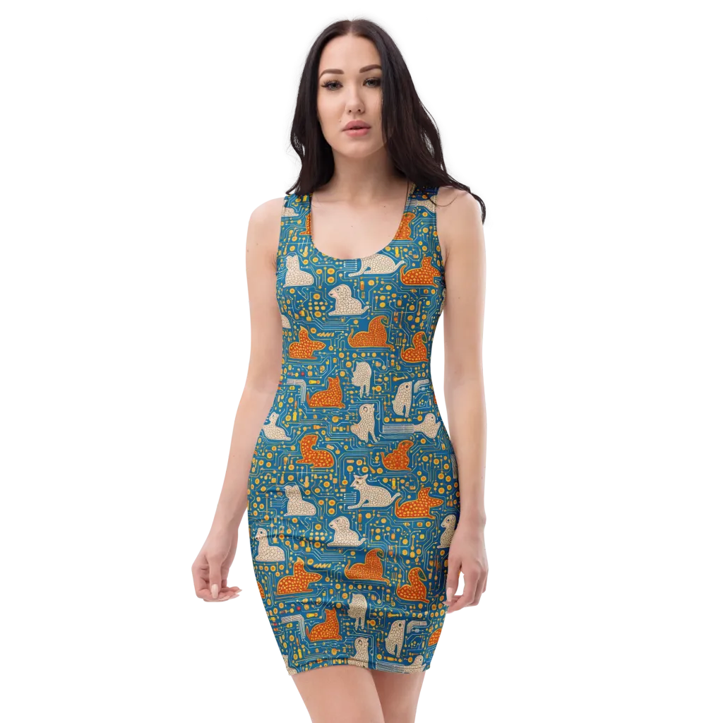 Copper Circuit Warren on Bodycon Dress — Front