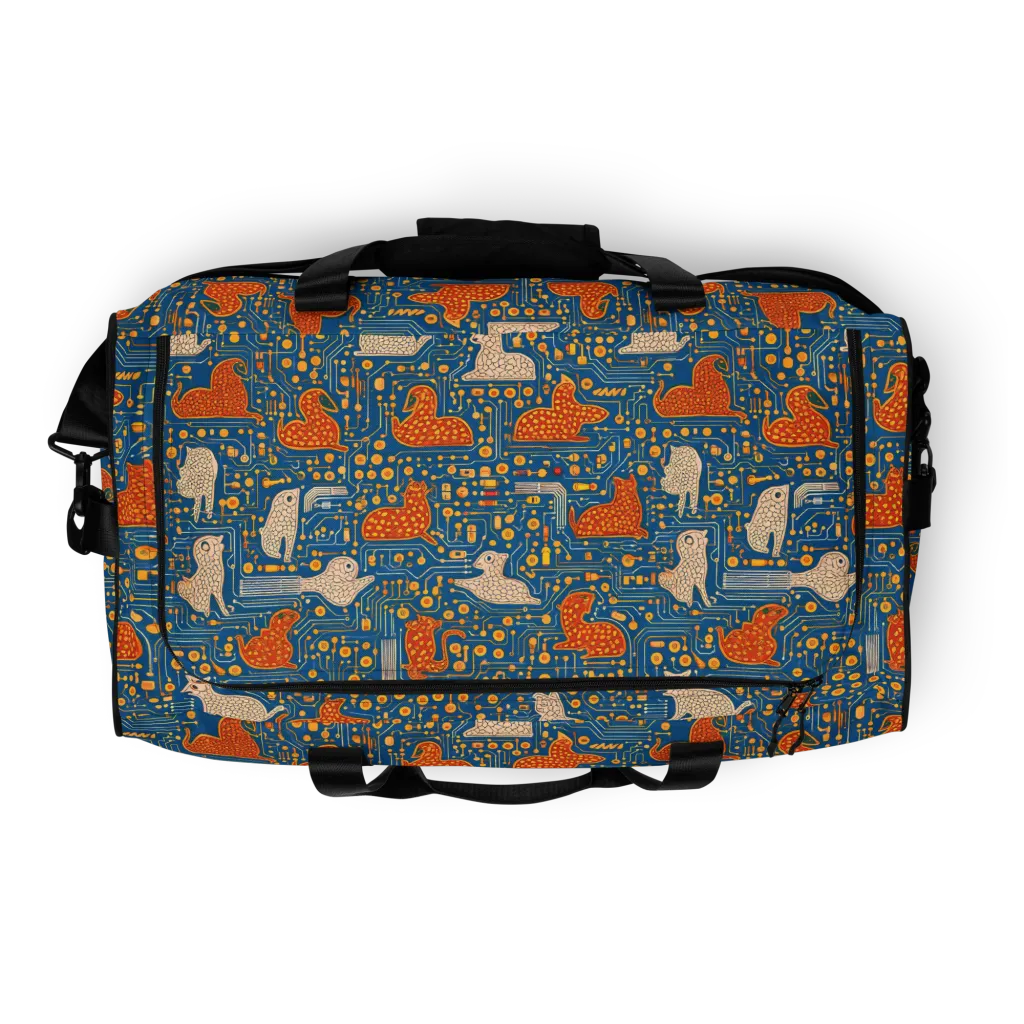 Copper Circuit Warren on Duffle Bag — Top print