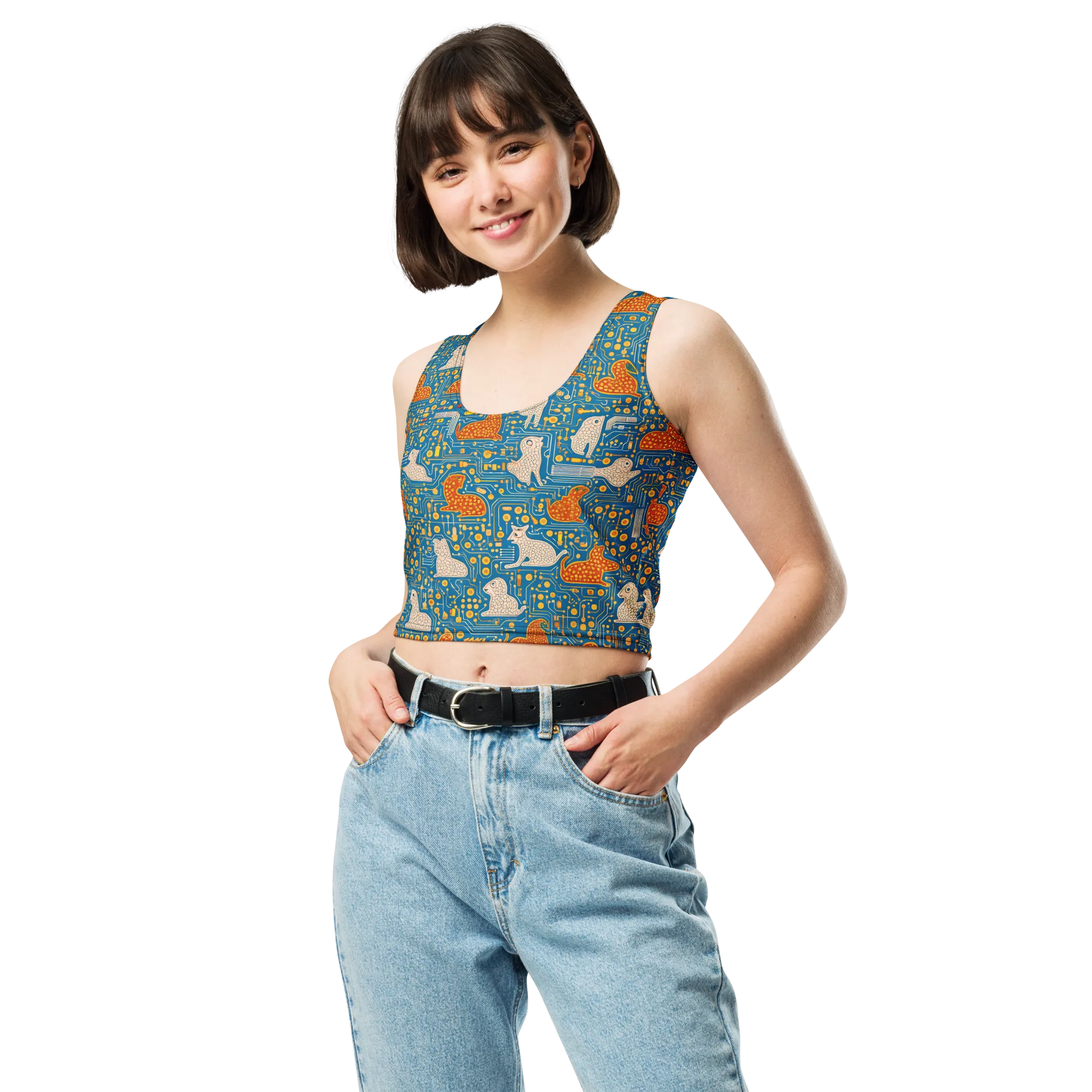 Copper Circuit Warren on Crop Top — Print file