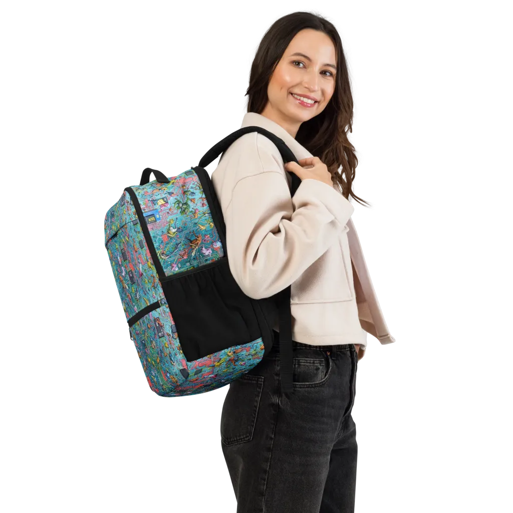 Circuit Menagerie on Utility Backpack — Right